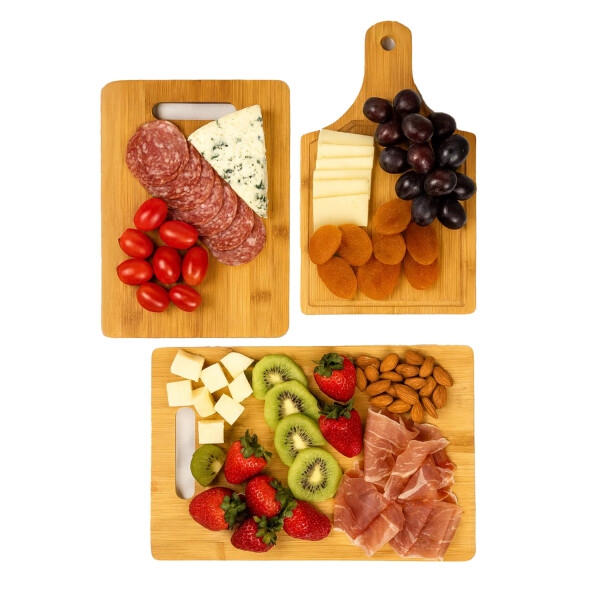 Set de 3 Tablas de Picar IMBACK IBK-HMJ053-MAD | Bambú Natural con Manija | Resistentes e Higiénicas Set de 3 Tablas de Picar IMBACK IBK-HMJ053-MAD | Bambú Natural con Manija | Resistentes e Higiénicas