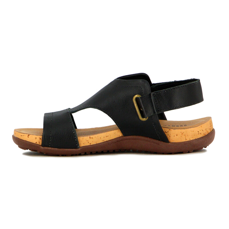 Sandalia Casual Mujer Country Dos Tiras Con Pulsera Negro