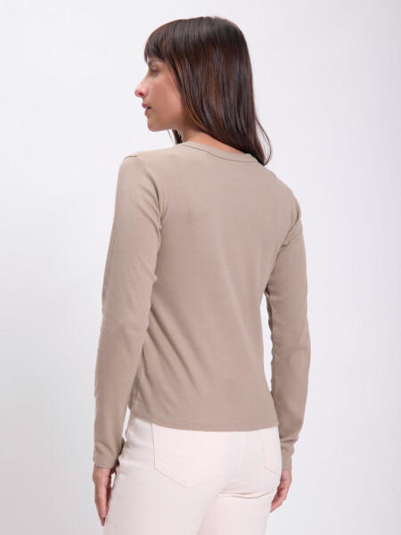 Remera rib Tostado