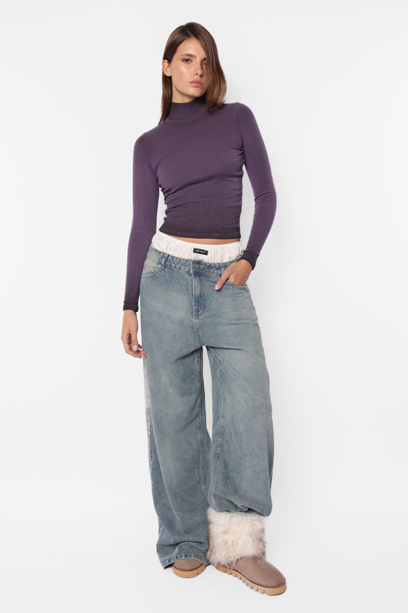 Top Polera Patch - Violeta 