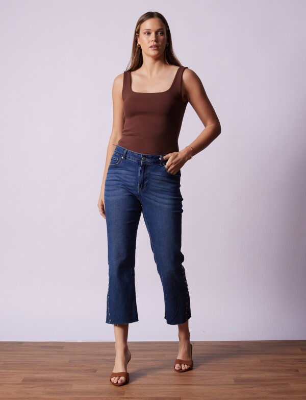 Jean Crop Tachas JEAN