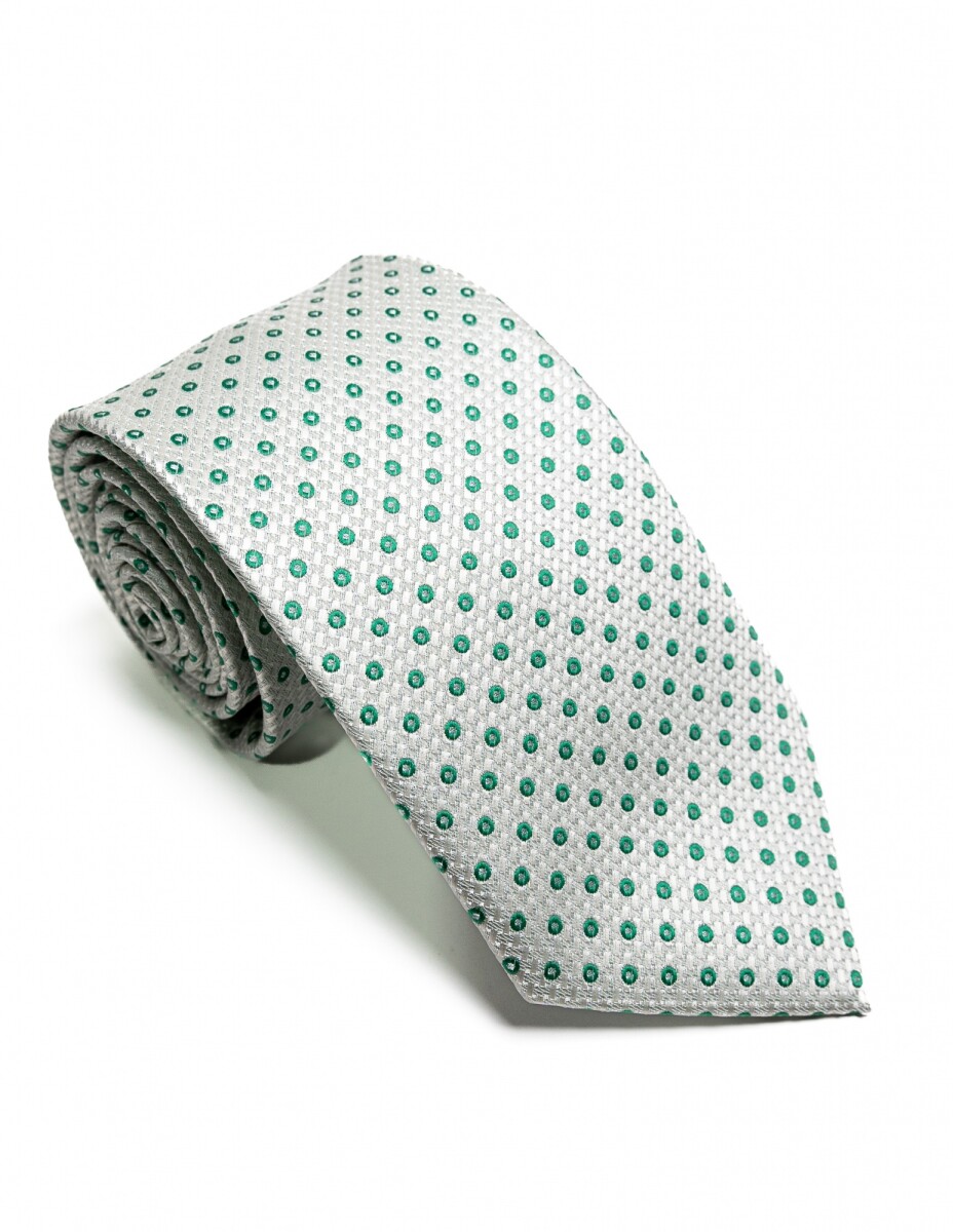 Corbata 8 cm - VERDE PUNTOS 