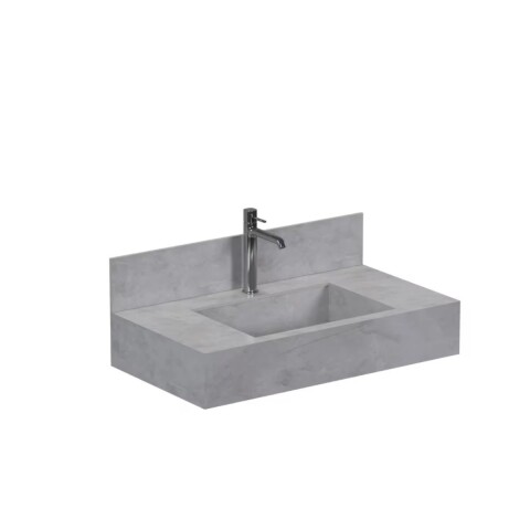 Mueble de baño suspendido de porcelanato Pulpis Napoles 80 cm con bacha incorporada Mueble De Baño Suspendido De Porcelanato Pulpis Napoles 80 Cm Con Bacha Incorporada