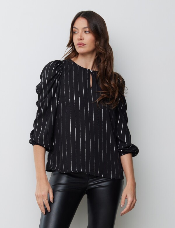 Blusa Lineas Brillo NEGRO