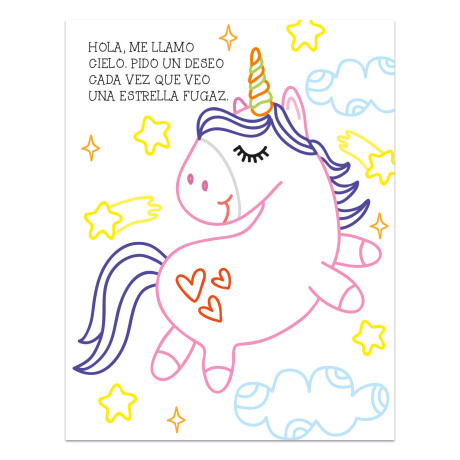 Set Crea Arte Lápices Borradores Stickers UNICORNIOS