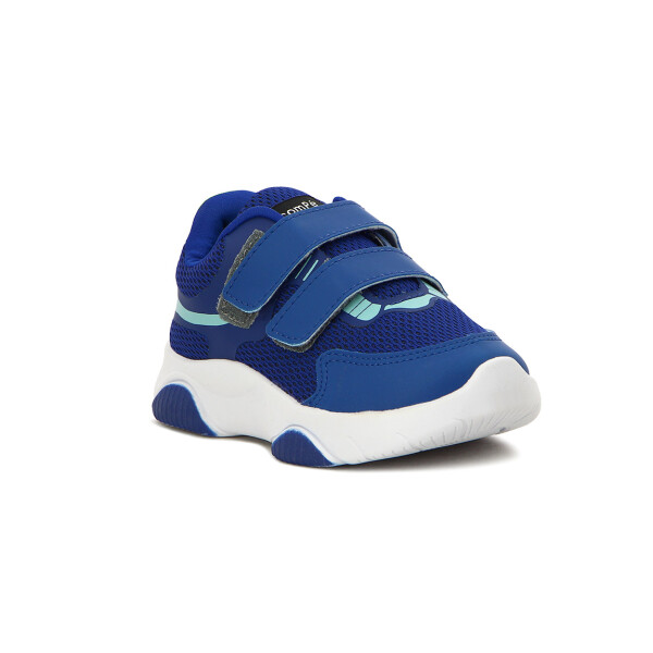 Pe Com Pe Zapato C/dos Velcros Azul-royal