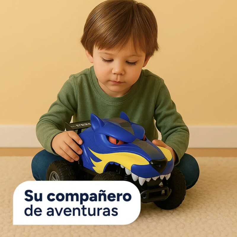 Auto a Control Remoto Monster Infantil 24x15 Cm Azul