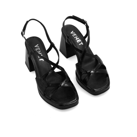 SANDALIAS VENET - CUERO AIRAS NEGRO