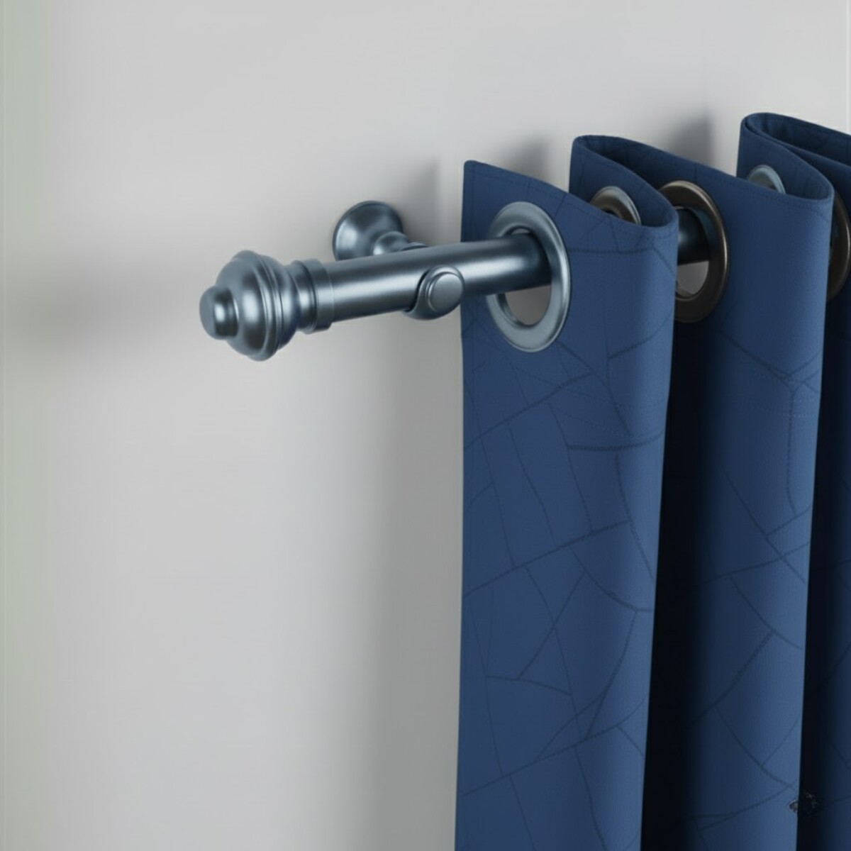 Barrote cortina de metal 2 m + 2 Soportes - PLATEADO OSCURO 