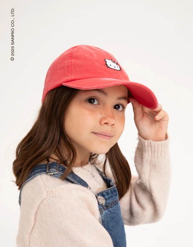 Caps y sombreros infantiles Licencias Gorra Canvas Rojo "hello Kitty" - Rojo Cereza