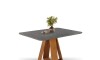 Juego De Comedor - 4 Sillas + Mesa Tapa De Vidrio - Celeste Beige / Gris