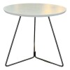 MESA LATERAL REDONDA - TAPA DE MADERA COLOR BLANCO Y PIE EN METAL GRAFITO 45cms MESA LATERAL REDONDA - TAPA DE MADERA COLOR BLANCO Y PIE EN METAL GRAFITO 45cms