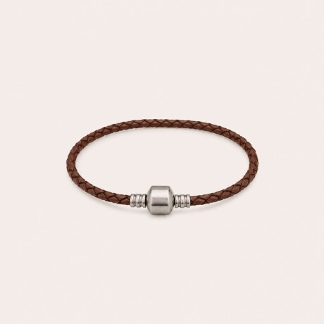 Pulsera Cuero Chocolate - Acero Pulsera Cuero Chocolate - Acero