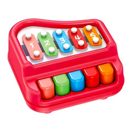 Piano Xilofón Musical 5 Notas Juguete Didáctico Bebé Huanger Rojo