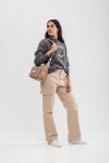 Pantalón cargo de gabardina Beige