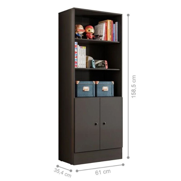 ARMARIO 2 PUERTAS 3 ESTANTES - NEGRO ARMARIO 2 PUERTAS 3 ESTANTES - NEGRO