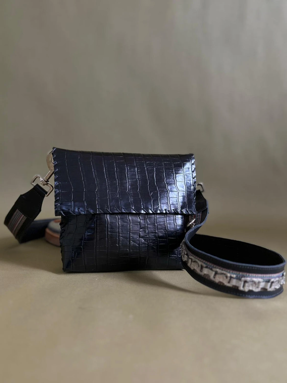 Strap Bag Crocco negro n/a