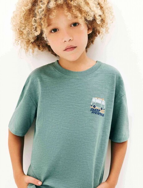 CAMISETA INFANTIL CON ESTAMPA VERDE