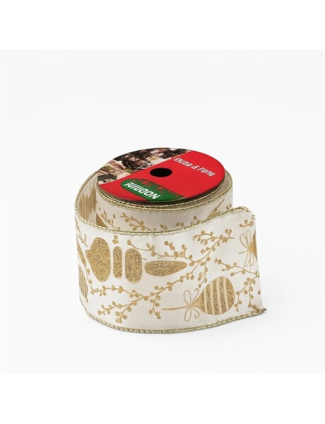 CINTA NAVIDEÑA SATIN IMPRESA GLITTER OCRE 6 CM. X 2.7 MT. CINTA NAVIDEÑA SATIN IMPRESA GLITTER OCRE 6 CM. X 2.7 MT.