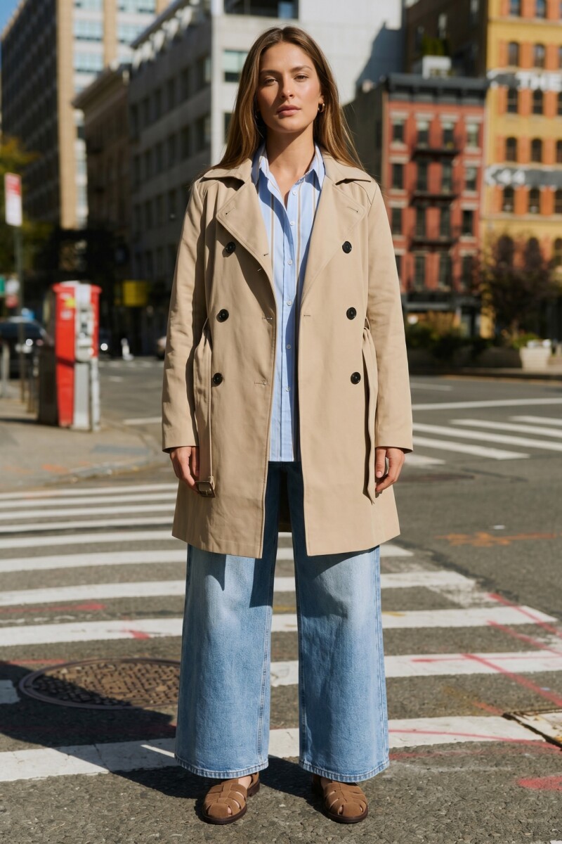 Trench Capucha Desmontable Camel