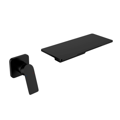 Griferia De Lavatorio Embutida A La Pared,Tipo Cascada, Color Negro 000