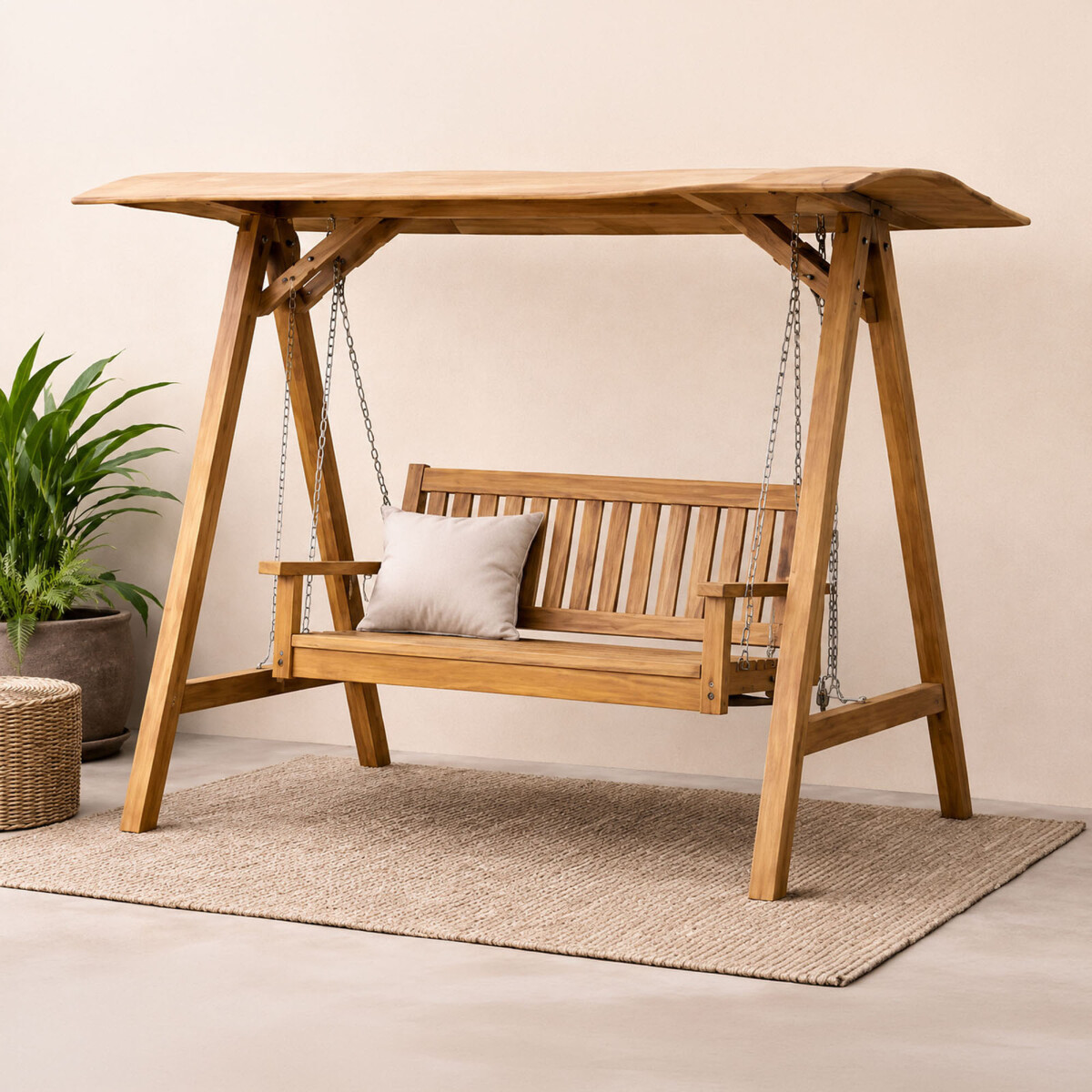 HAMACA TAKI - MADERA-DE-TECA NATURAL-BEIGE TAKI 