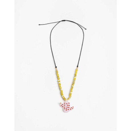 Collar Corto Beads Dije Cactus Rosa Claro