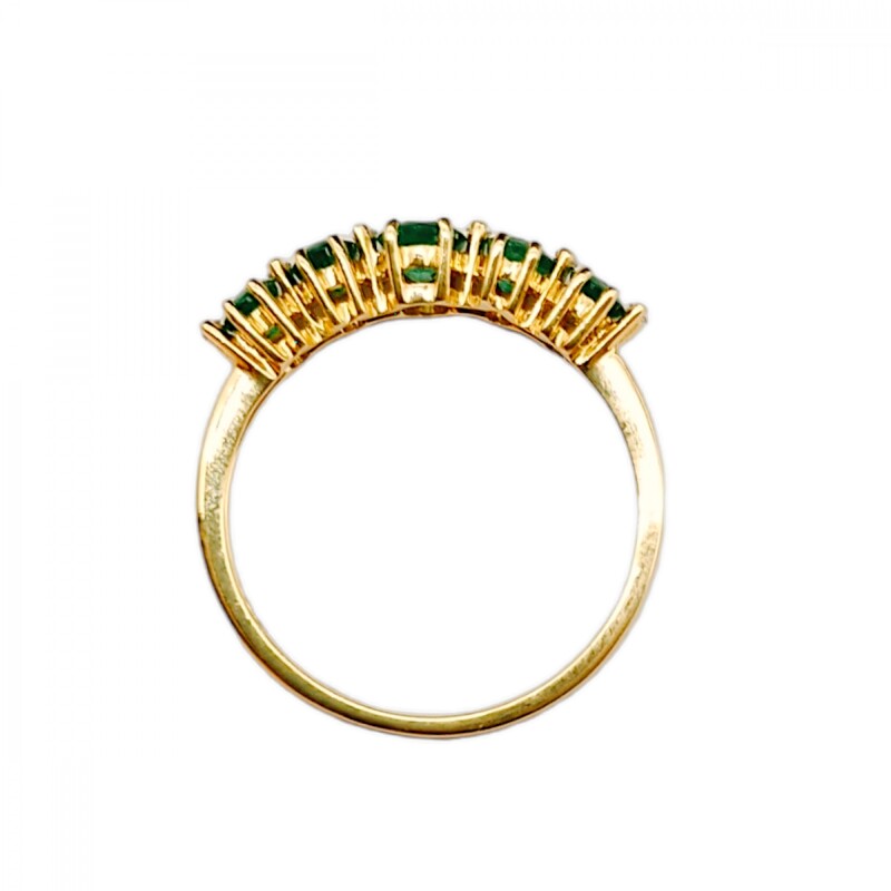 Anillo Vera-Oro 18k-Piedra Esmeralda y Zirconia-AN9503 conpiedra