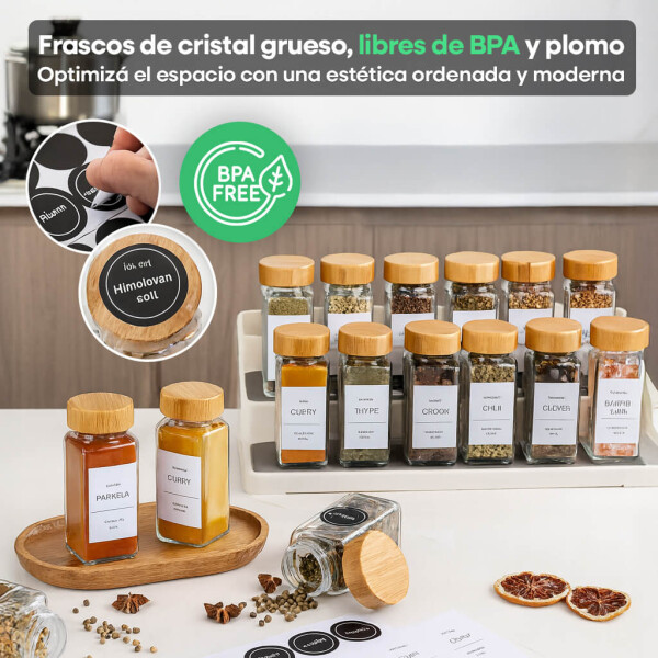 Set De 24 Especiero Frascos De Vidrio Condimentos recipiente organizador Cocina IMBACK Set De 24 Especiero Frascos De Vidrio Condimentos recipiente organizador Cocina IMBACK