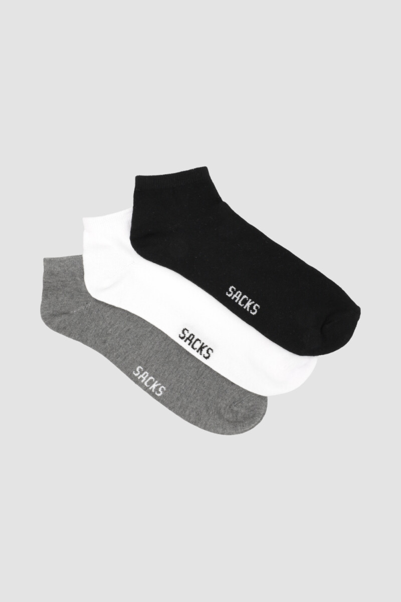 Pack x 3 medias cortas de algodón lisas Variante 40
