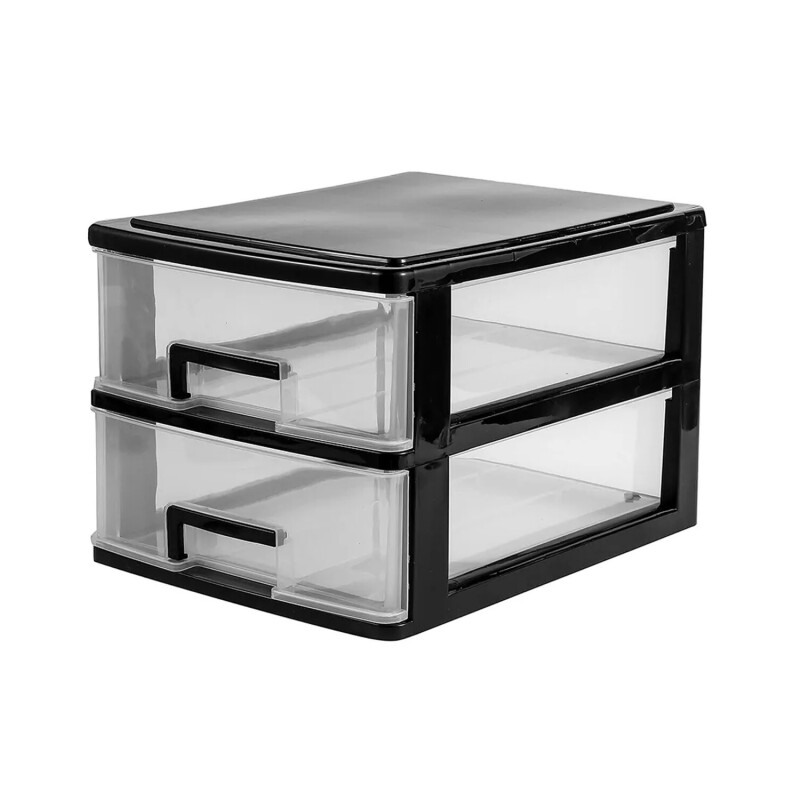 Cajonero organizador con 2 cajones 25x34x22cm Negro