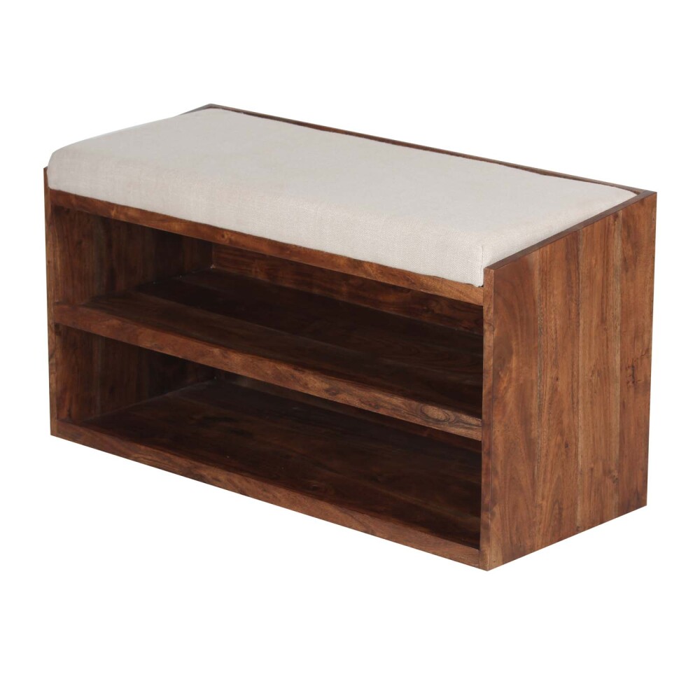 BANCO RECIBIDOR MADERA-Y-TELA MARRON FENG CASTAÑO
