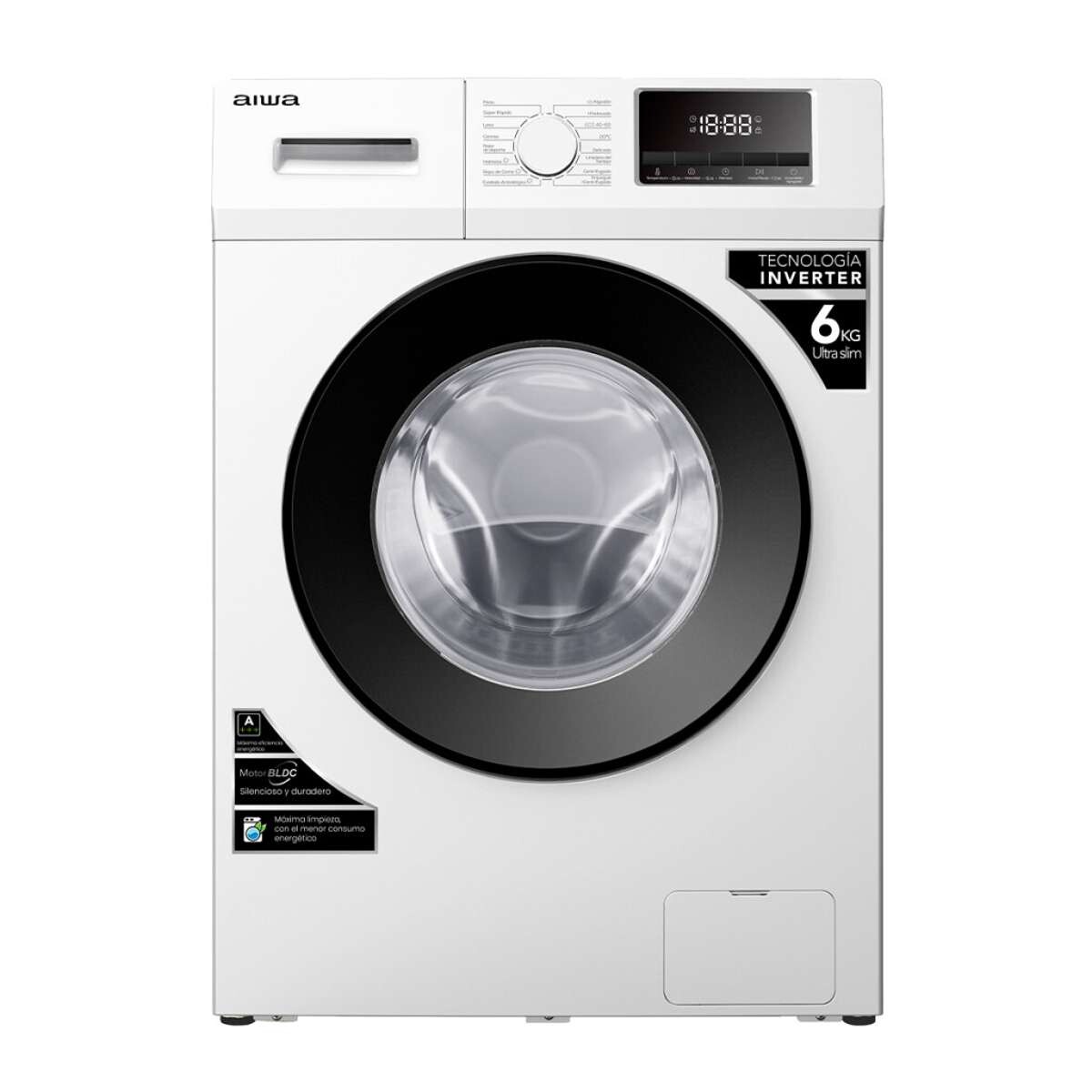 Lavarropas Automático Carga Frontal AIWA 6KG Inverter - Blanco | AWLT06SW 