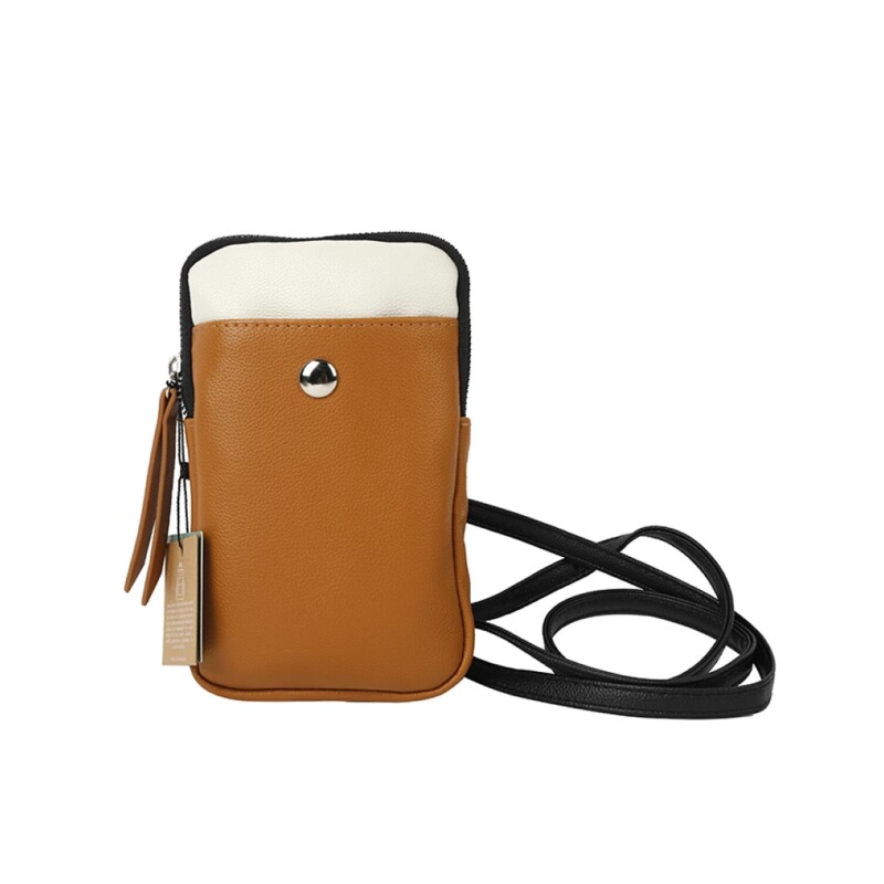 Bandolera porta celular Canva Mérida con correa Marrón