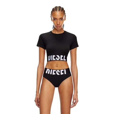 Uftee-Sport-Cropped-T-Shirt - Mujer Black