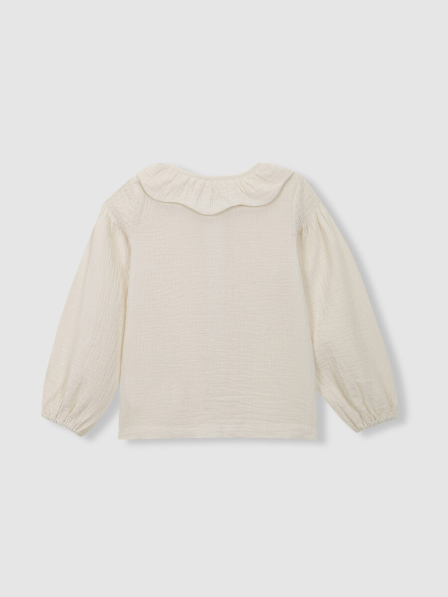 Blusa Nido De Abeja Blanco Roto