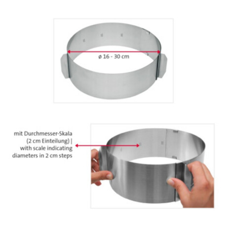 Aro torta inox extensible 16 a 30cm Westmark Aro torta inox extensible 16 a 30cm Westmark