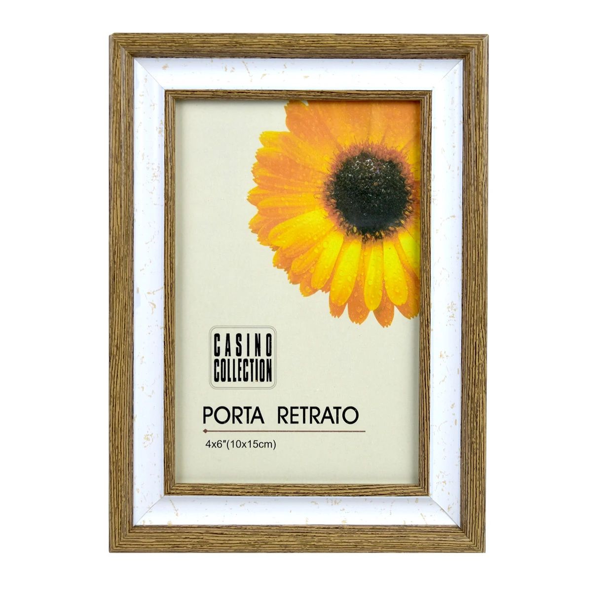 PORTARRETRATO MADERA MARCO INTERNO BCO 19X14X1.5CM P/FOTO 10X15CM 