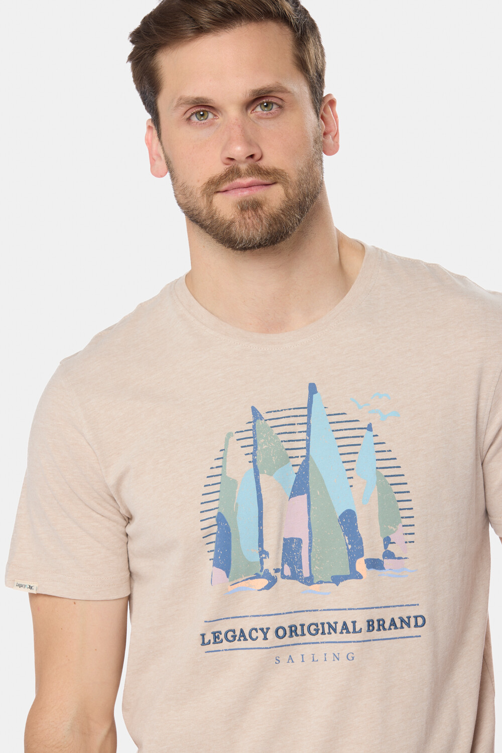 REMERA ESTAMPADA DE ALGODÓN Beige
