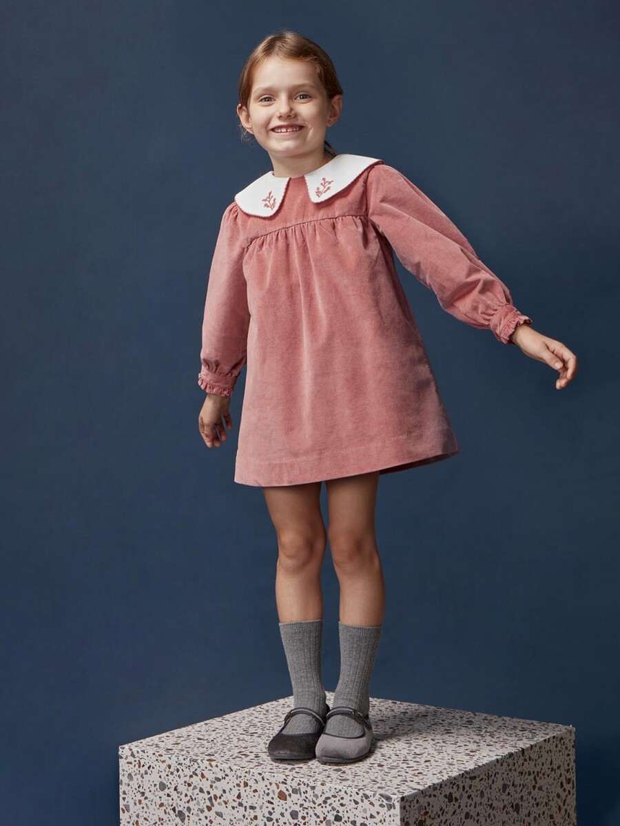 Vestido De Pana Lisa Cereza