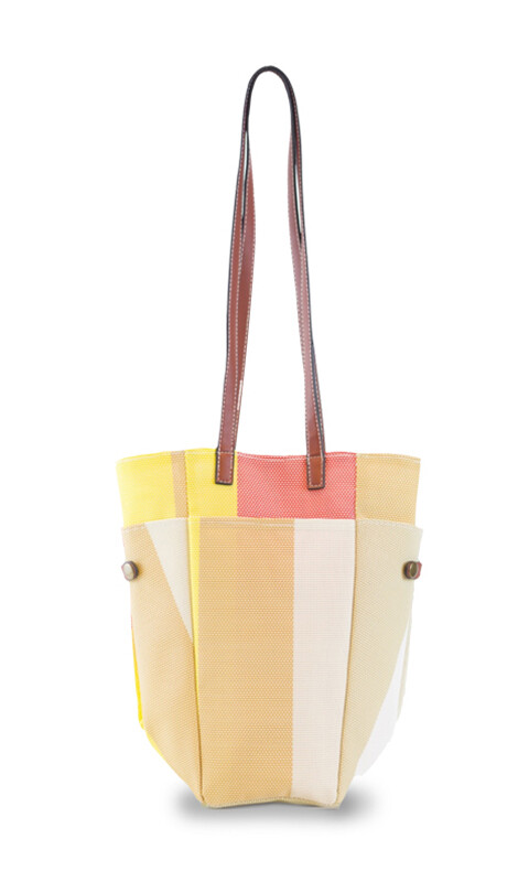BOLSA MATERA AFRODITA BEIGE CORAL Y AMARILLO