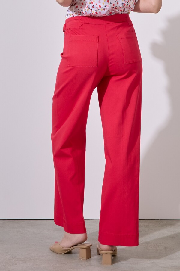 Pantalon Hebilla & Boton ROJO