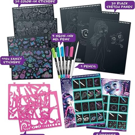 CUADERNO DE HOJAS NEGRAS Y ACCESORIOS DE ARTE ECLIPSIA CUADERNO DE HOJAS NEGRAS Y ACCESORIOS DE ARTE ECLIPSIA