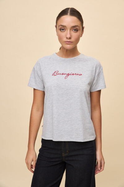 REMERA HEGRA Gris Melange