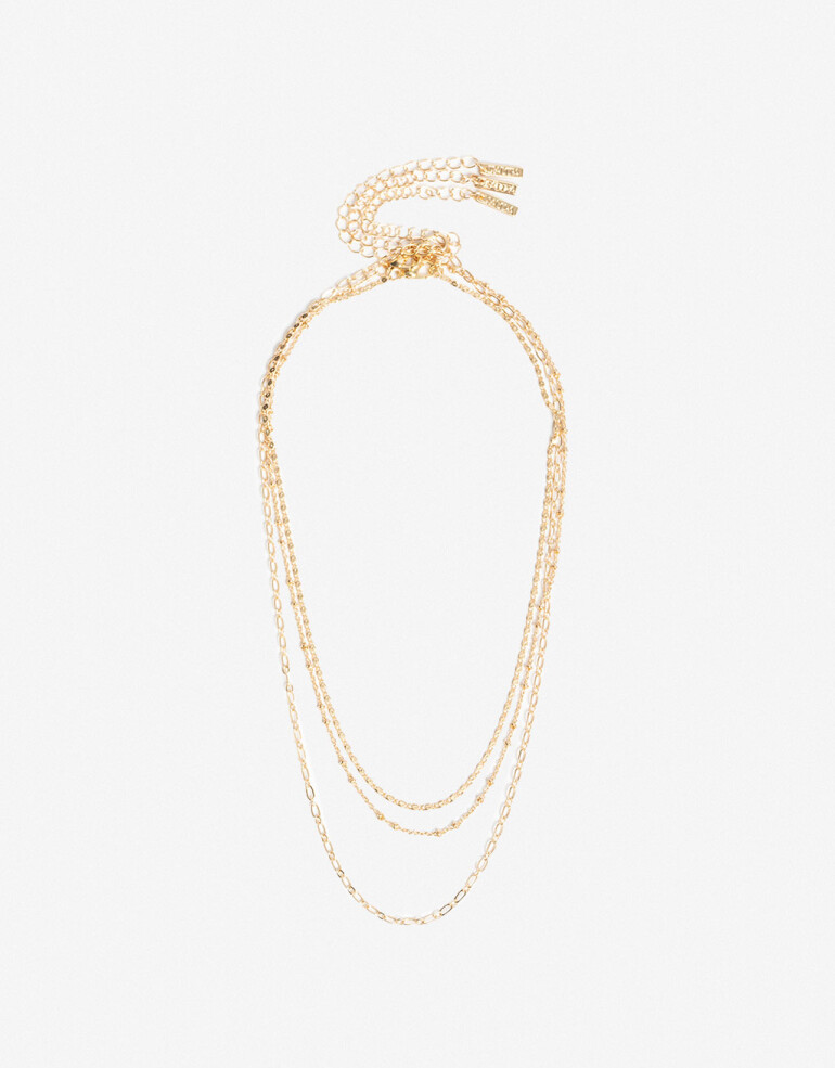 Collares Cortos Metal Set De Mix Collares - Dorado