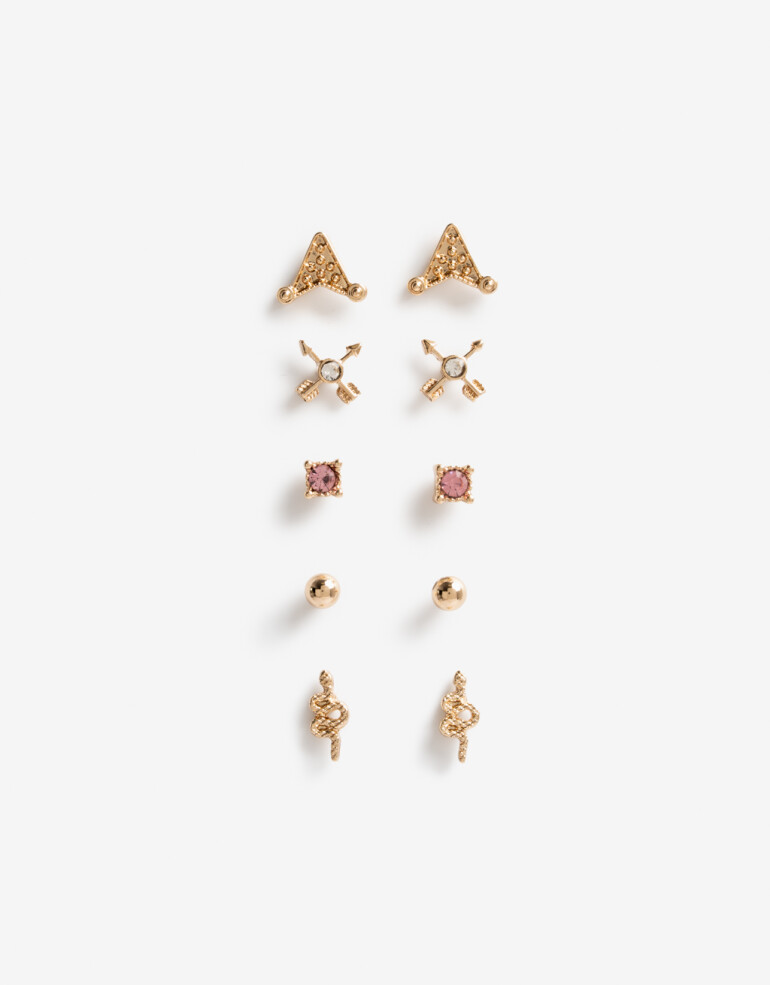 Aros Sets Metal Set De Aros Pasantes Metal Dorado - Dorado