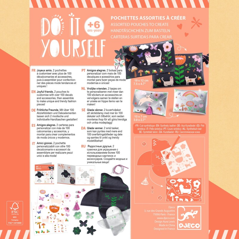 DJ079 Set De Manualidades Para Hacer Monederos Do It Yourself Djeco 6+