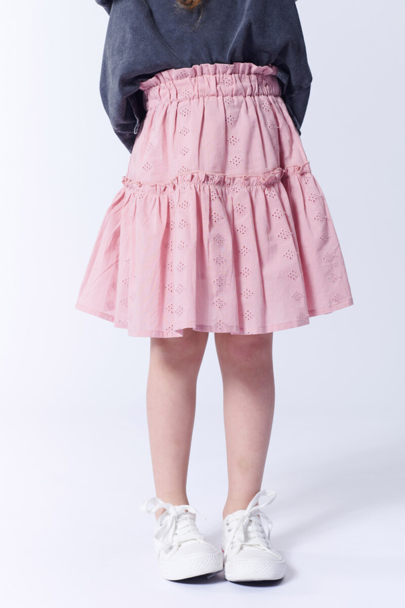Pollera broderie Rosa