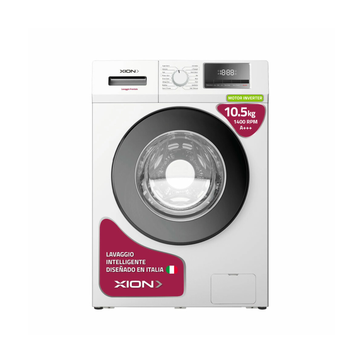 Lavarropas Xion Inverter 10.5 kg XI-LAV100F - Blanco 