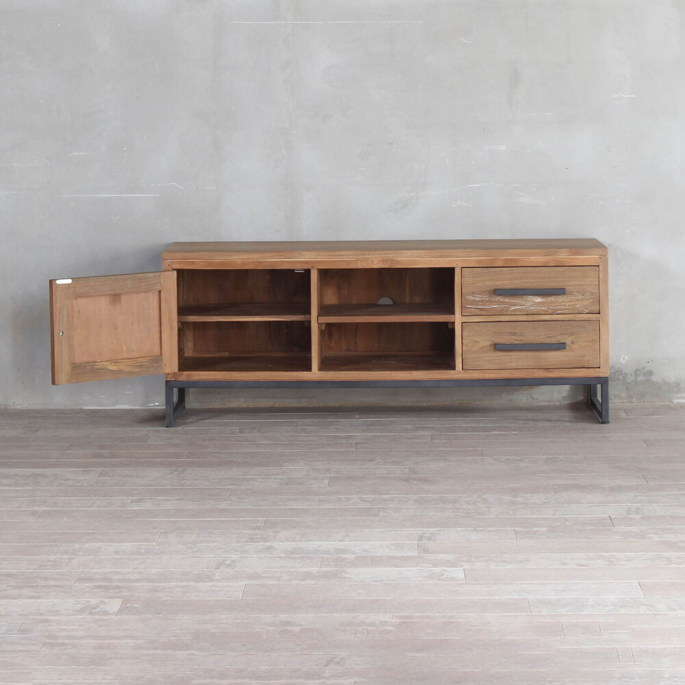 RACK PARA TV MADERA-Y-METAL NATURAL-BEIGE DOMINIQUE NATURAL